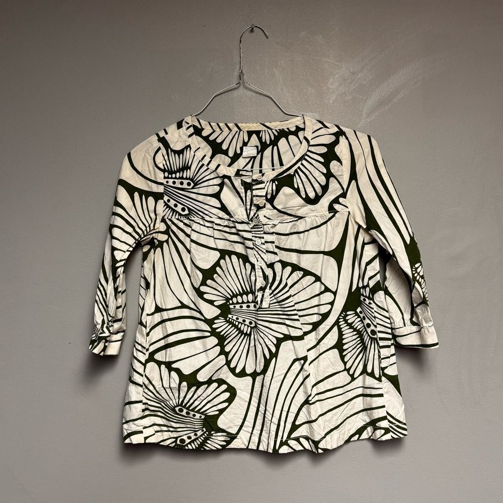 J crew floral popover top blouse shirt women’s size XS